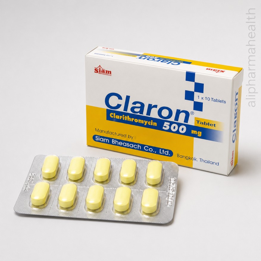 Clarithromycin 500 mg Claron Antibiotic Tablets Claron Clarithromycin 500 mg antibiotic tablets for certain bacterial infections